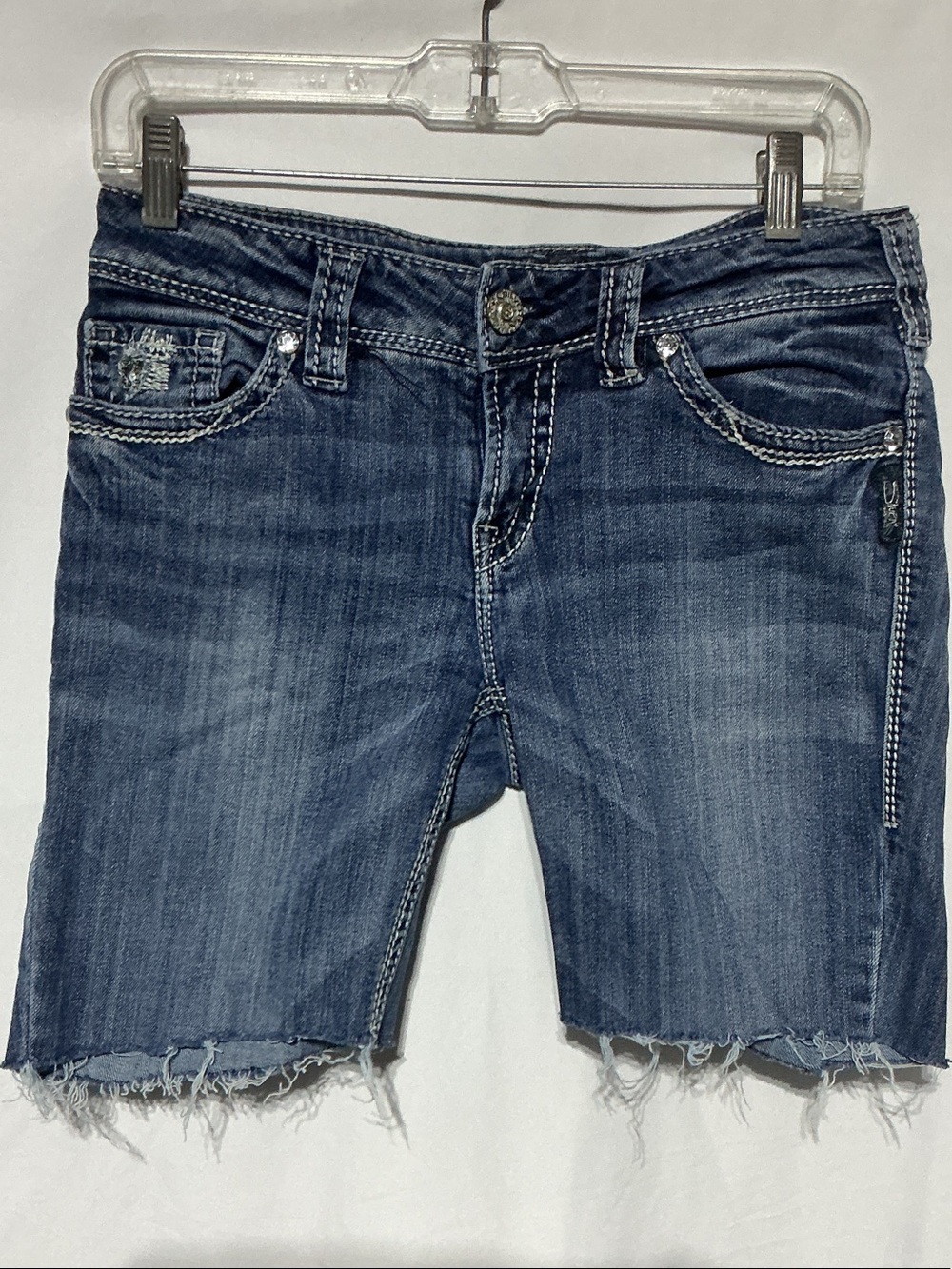 Silver Women’s Cut Off Distressed Denim  Shorts Sz 29